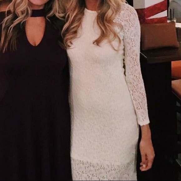 White Lace Midi Dress - Picture 1 of 3